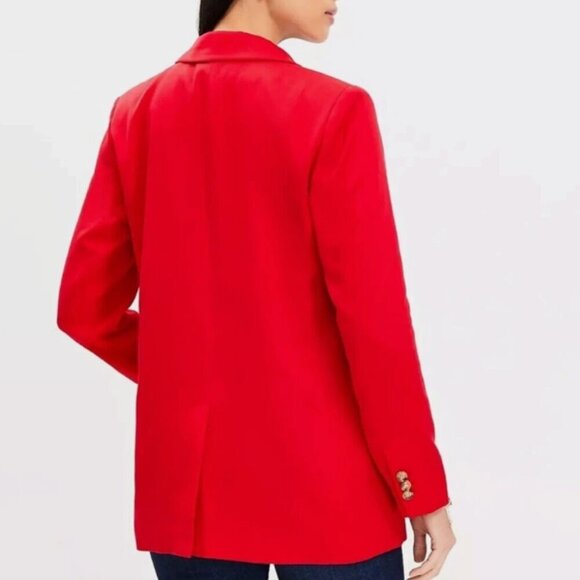 NEW Loft Red Blazer Size 14 Womens Classic Jacket Preppy Classic Holiday - Picture 7 of 12